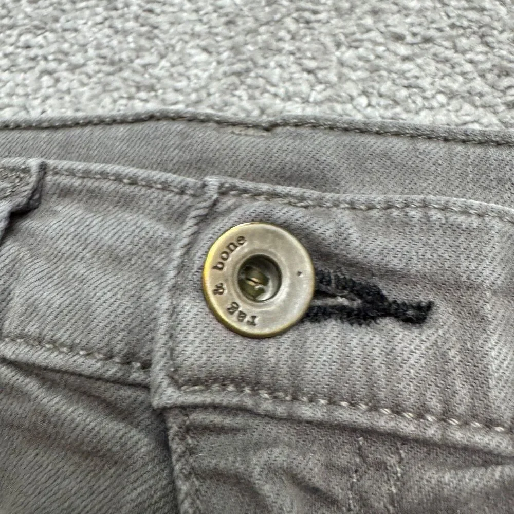 Rag & Bone The Dre Slim Boyfriend Denim Jeans Womens 24 Aged Sage Gray Stretch